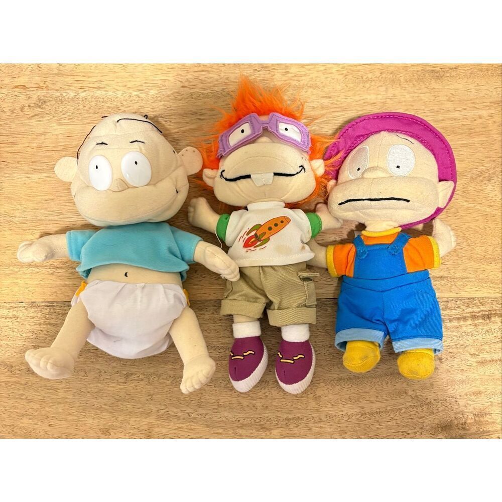 Vintage 2000 Nickelodeon Rugrats Set Of 3 Plush Dolls